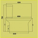 Huida Fontana 68x36 Λεκάνη ΧΠ με Καζανάκι και Κάθισμα Soft Closing απλο 17-0520- Λεκανες Επιδαπεδιες