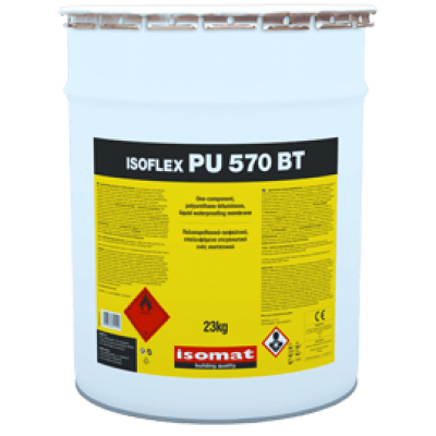 ISOMAT ISOFLEX-PU 570 BT Πολυουρεθανικό – ασφαλτικό, επαλειφόμενο στεγανωτικό ενός συστατικού 23 kgr