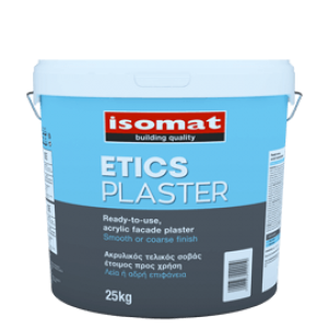 ISOMAT ETICS PLASTER Fine Aκρυλικός, έτοιμος προς χρήση, υδαταπωθητικός σοβάς 1,5mm, 25kgr  Λεία επιφάνεια
