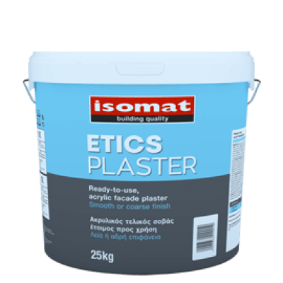 ISOMAT ETICS PLASTER Fine Aκρυλικός, έτοιμος προς χρήση, υδαταπωθητικός σοβάς 1,5mm, 25kgr  Λεία επιφάνεια