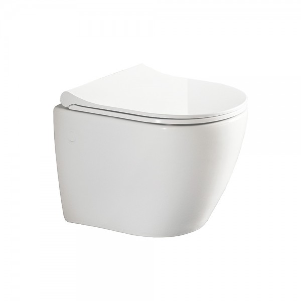 Bianco Ceramica Vito VT01000SC Λεκάνη Κρεμαστή με Slim Soft Closing Κάλυμμα 48cm Λεκάνες Bianco Ceramica