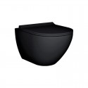 Ειδη Υγιεινης - Bianco Ceramica Remo Rimless RM11500SC-401 Black Mat Κρεμαστή με Slim Soft Closing Κάλυμμα 55cm