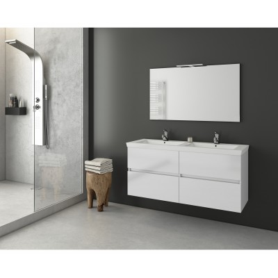 Drop LUXUS 120 White – 1 έπιπλο μπάνιου κρεμαστό με καθρεπτη