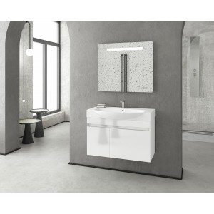 Drop SENSO 85 White – 2  έπιπλο μπάνιου κρεμαστό με φωτιζ. καθρέπτη LED