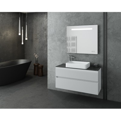 Drop LUXUS 100 White – Top – 2 έπιπλο μπάνιου κρεμαστό με καθρέπτη Led