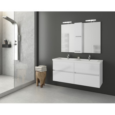 Drop LUXUS 120 White έπιπλο μπάνιου κρεμαστό ,με καθρεπτη,ντουλαπι