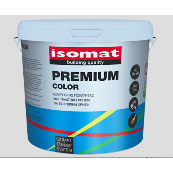 ISOMAT PREMIUM COLOR Εξαιρετικής ποιότητας, ματ πλαστικό χρώμα για εσωτερική χρήση 10 LT