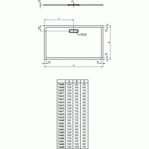   New Ultra Flat Ορθογώνια  Ντουσιέρα  Ideal Standard 90X80X2,5 cm Λευκή T448101 PROSFORES