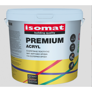 ISOMAT PREMIUM ACRYL Εξαιρετικής ποιότητας, ματ ακρυλικό χρώμα για εξωτερική χρήση λευκό 3 lt