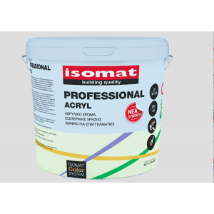 ISOMAT PROFESSIONAL ACRYL 3 LT Ακρυλικο χρωμα εξωτερικης χρησης νεα συνθεση
