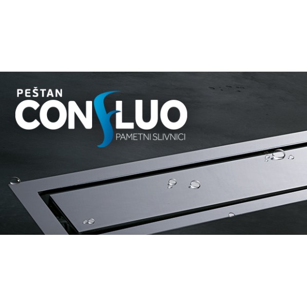 Karag Confluo Premium Line 550 Ευθύγραμμο Σιφώνι Δαπέδου 55 cm  Black Glass