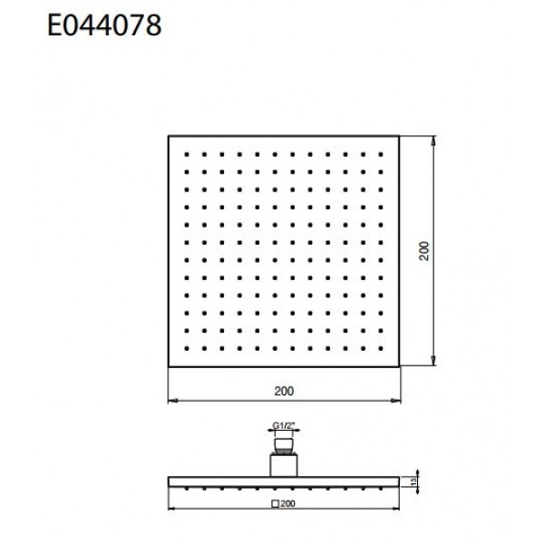 Eurorama Emotion E044078 20x20x1.3 cm Κεφαλή Ντους
