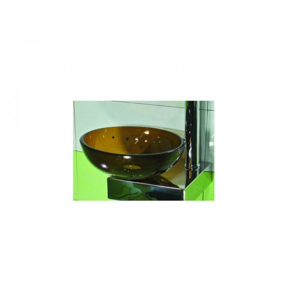 Νιπτηρες - Ειδη Υγιεινης - Gloria Glass Kare 28-8025 Φ31.5 cm Καφέ Γυάλινος Νιπτήρας