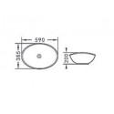 Νιπτηρες - Ειδη Υγιεινης - KLP Ovale 444909 59x38.5cm Επικαθήμενος Νιπτήρας