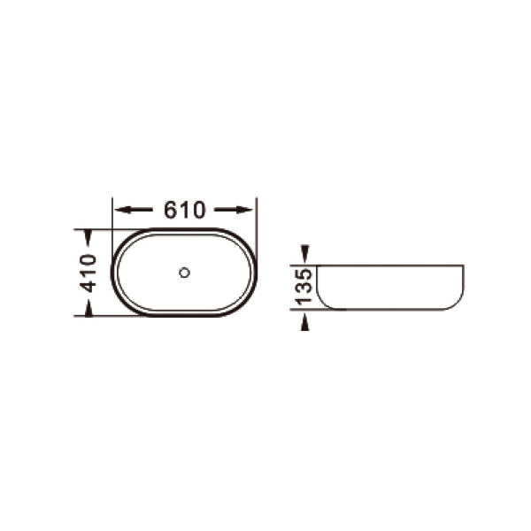Νιπτηρες - Ειδη Υγιεινης - KLP Stella 444937 Eπικαθημενος νιπτήρας 61x41x13,5 