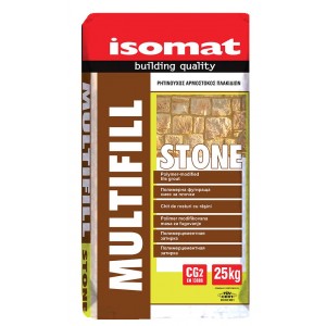 Isomat MULTIFILL-STONE 25 kg Σκούρο Γκρι Έγχρωμο Ρητινούχο Τσιμεντοκονίαμα Για Κτίσιμο Και Αρμολόγηση Πέτρας