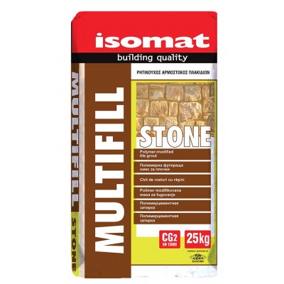 Isomat MULTIFILL-STONE 25 kg Γκρι Έγχρωμο Ρητινούχο Τσιμεντοκονίαμα Για Κτίσιμο Και Αρμολόγηση Πέτρας