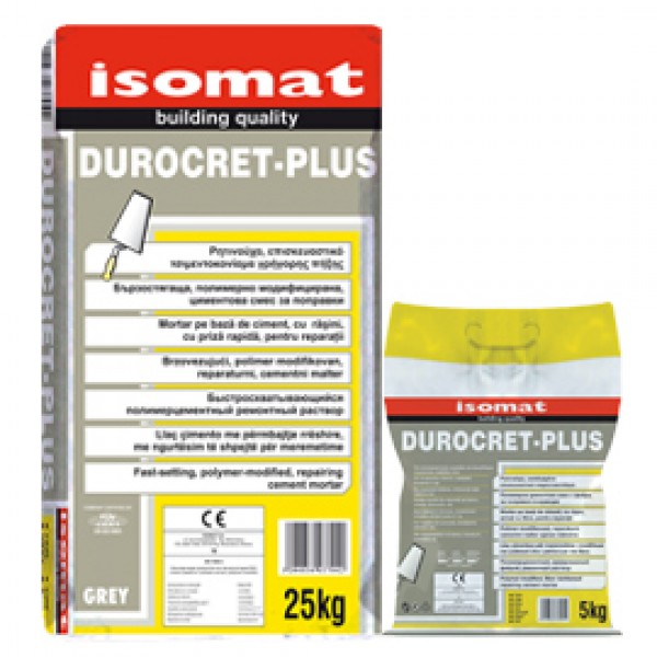Isomat DUROCRET-PLUS 25 kg Ρητινούχο & Ινοπλισμένο Επισκευαστικό Τσιμεντοκονίαμα ΚΟΝΙΑΜΑΤΑ ISOMAT