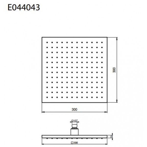 Eurorama Emotion E044043 30x 30x1,3 εκ. Κεφαλή Ντους