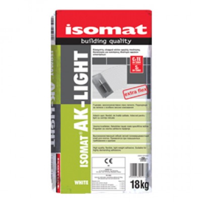 ISOMAT AK-LIGHT  Ελαφριά, εύκαμπτη κόλλα πλακιδίων 18 kgr