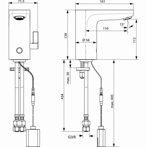 Ideal Standard Ceraplus A6145AA Ηλεκτρονική Αναμεικτική Μπαταρία - Λειτουργία Με Μπαταρία IDEAL STANDARD