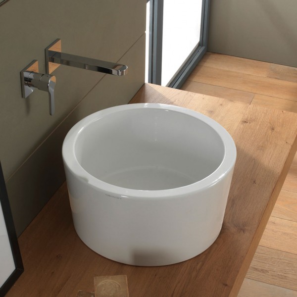 Νιπτηρες - Ειδη Υγιεινης - Scarabeo Bucket 8807 Ø42cm Λευκός Επιτραπέζιος Νιπτήρας Μπάνιου