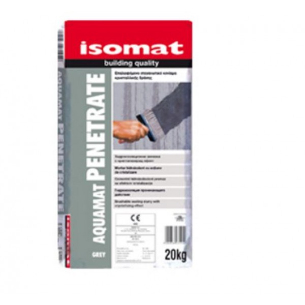 Isomat Aquamat-Penetrate 20 kg Επαλειφόμενο Στεγανωτικό Κονίαμα Κρυσταλλικής Δράσης Στεγανωτικα υπογειων και δεξαμενων