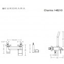 EURORAMA CHARMA 148210 Μπαταρία λουτρού με τηλέφωνο Σειρά Charma