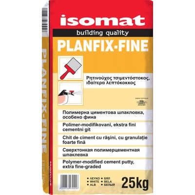 Isomat Planfix-Fine 25 kg Ρητινούχος Τσιμεντόστοκος, Ιδιαίτερα Λεπτόκοκκος Γκρι