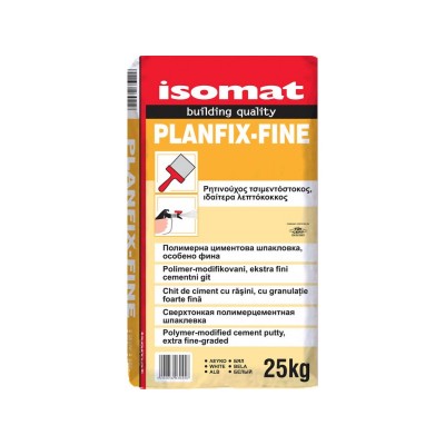 Isomat Planfix-Fine 25 kg Λευκός Ρητινούχος Τσιμεντόστοκος Ιδιαίτερα Λεπτόκοκκος