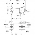 Μπαταριες Μπανιου - TESI A6578AA Mπαταρια νιπτηρος εντοιχιζομενη ideal standard