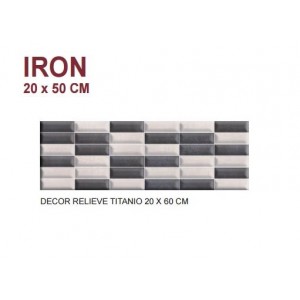 Karag Iron Decor Relieve Titanio 20 x 60 cm Πλακάκι Τοίχου