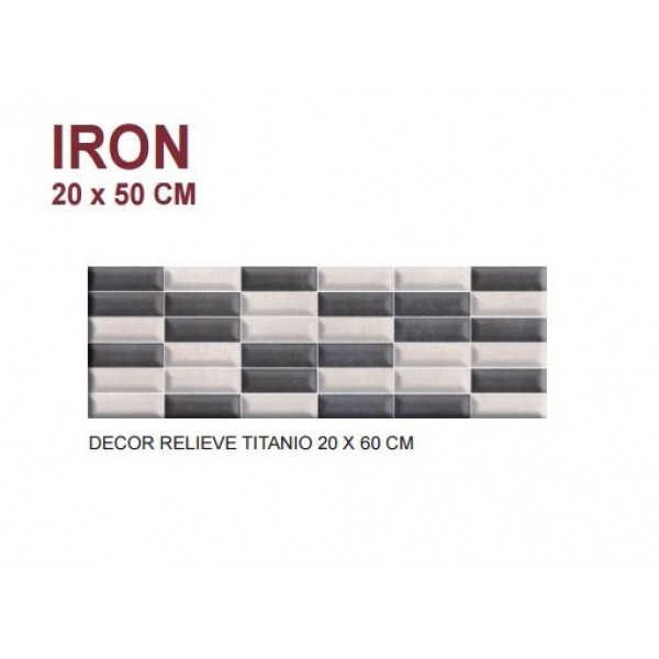 Karag Iron Decor Relieve Titanio 20 x 60 cm Πλακάκι Τοίχου Iron 20x50