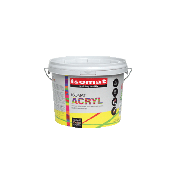 Isomat Acryl 3 lt Υψηλης ποιοτητας ακρυλικο χρωμα εξωτερικης χρησης