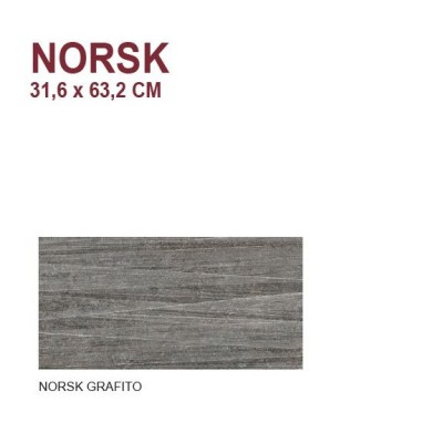 Karag Norsk Grafito 31.6 x 63.2 cm Πλακάκι Τοίχου