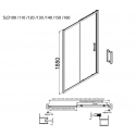 Devon Plaza 140 Mirror Slider 1+1 SLD Πόρτα Ντουζιέρας Με 1 Σταθερό & 1 Συρόμενο Φύλλο