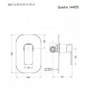 Eurorama Quadra 144055sl Black Matt Μίκτης Εντοιχισμού 1 Εξόδου Σειρά Quadra Black Matt