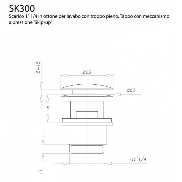 Μπαταριες Μπανιου - Eurorama Quadra Black Matt SK300 Clic-Clac Βαλβίδα Νιπτήρος