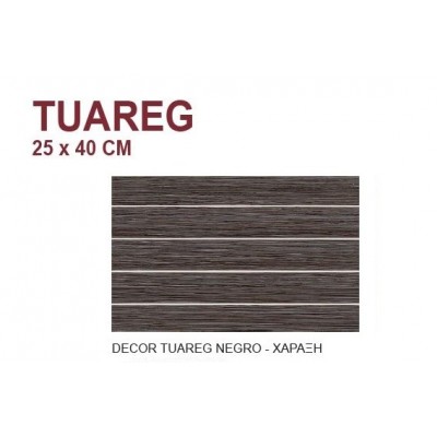 Karag Tuareg Decor Negro Χάραξη 25 x 40 cm Πλακάκι Τοίχου